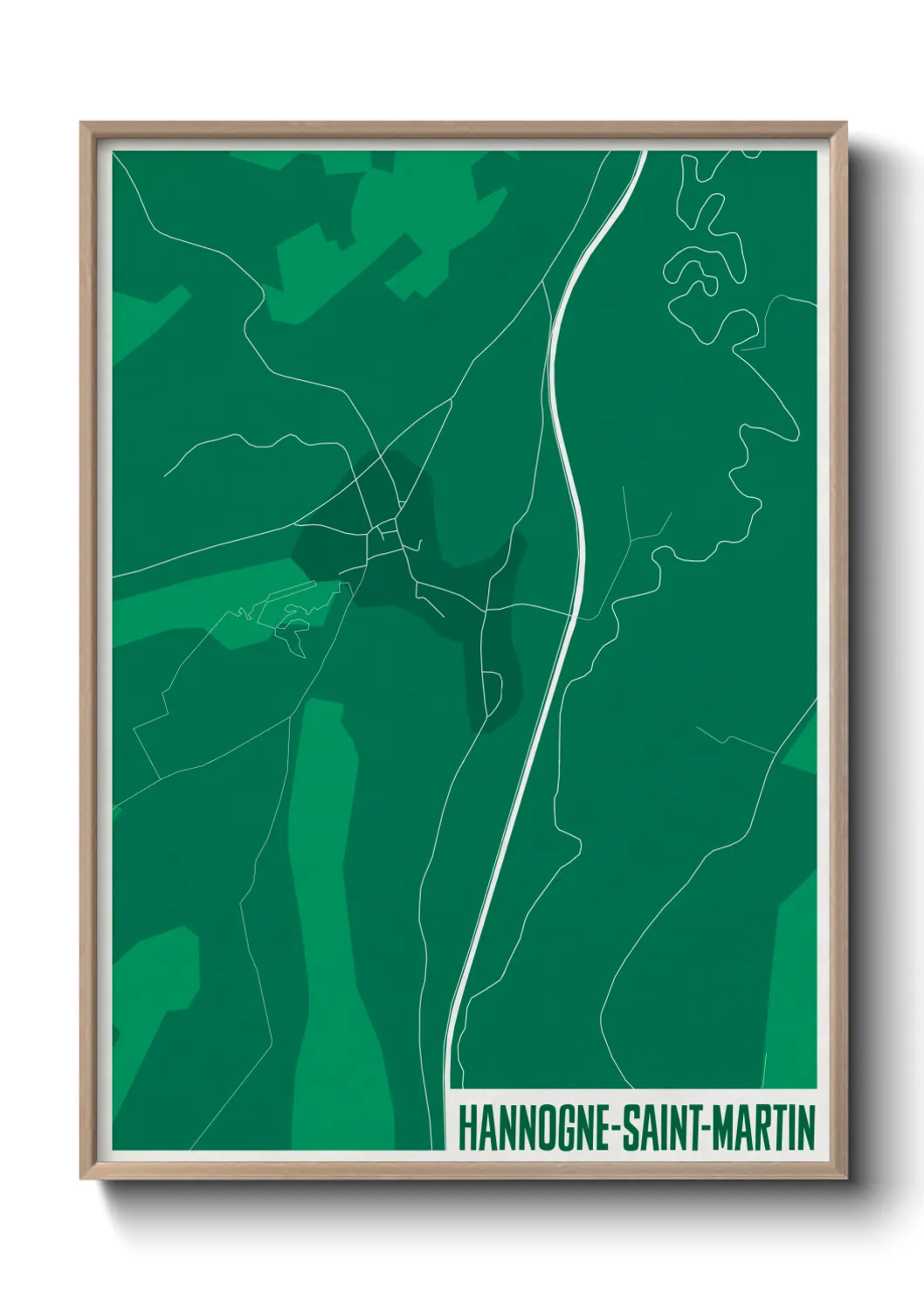 Une affiche de carte sur Hannogne-Saint-Martin