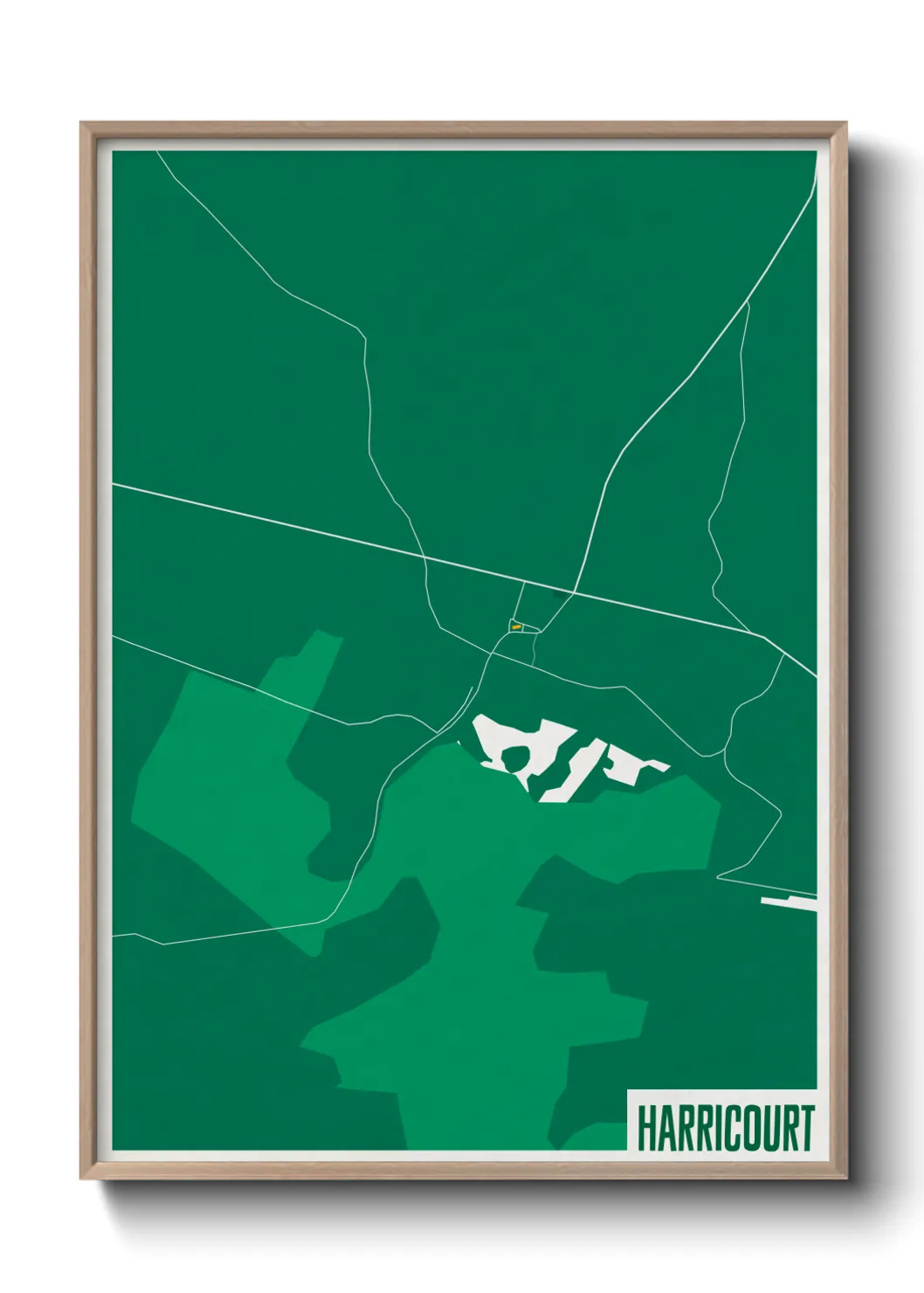 Une affiche de carte sur Harricourt