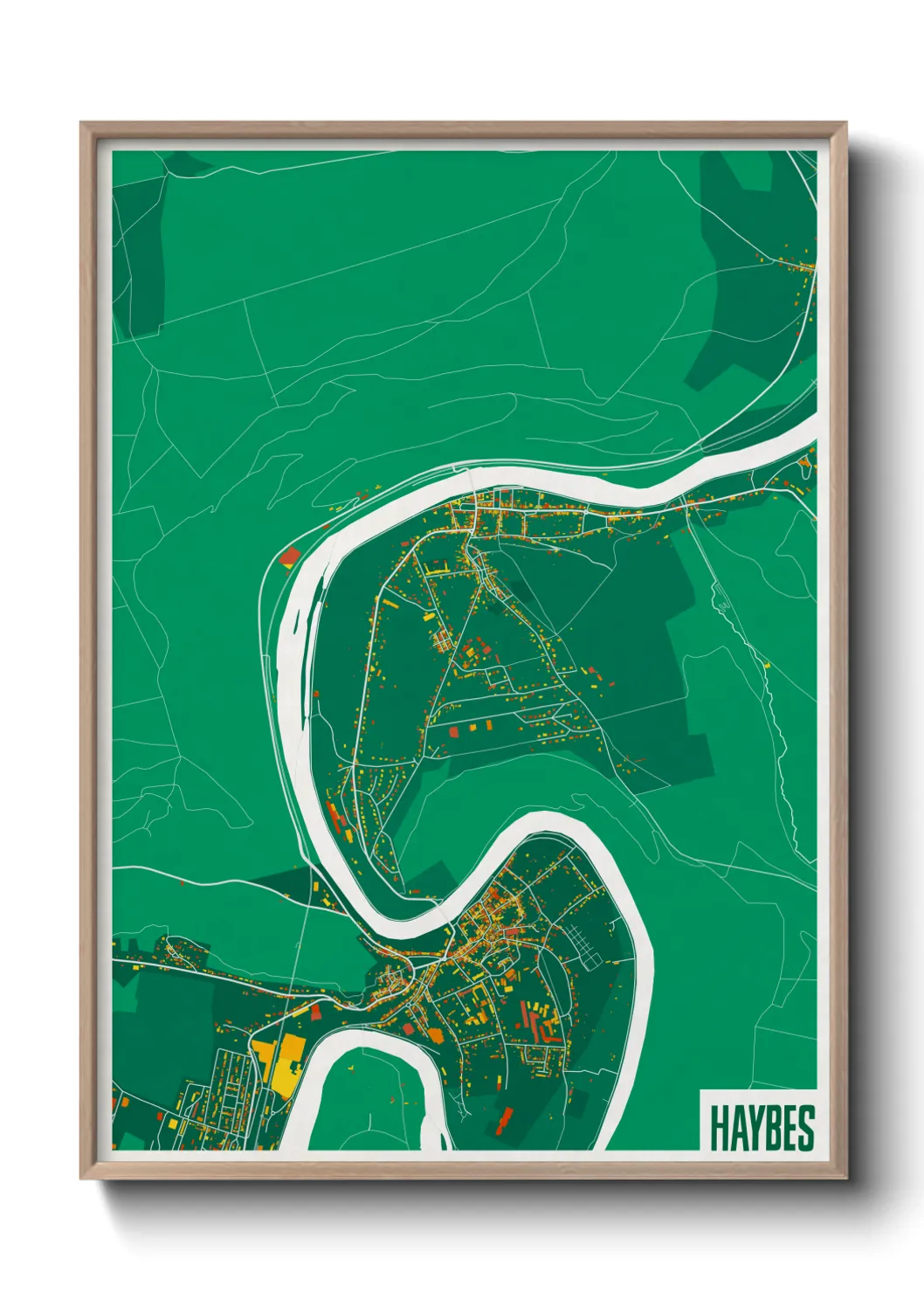 Une affiche de carte sur Haybes