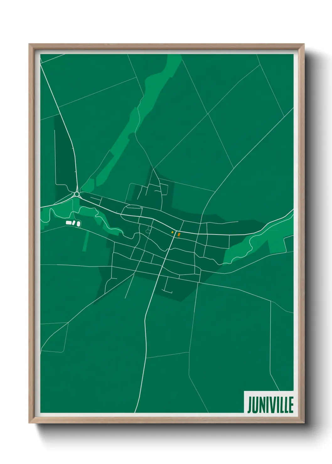 Une affiche de carte sur Juniville