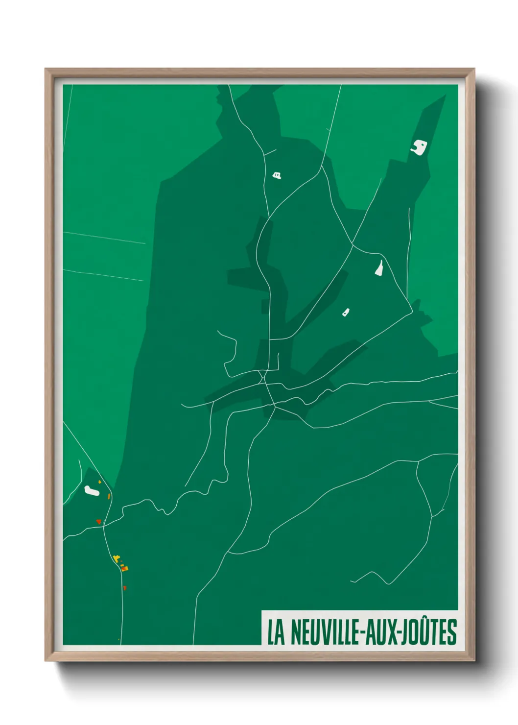 Une affiche de carte sur La Neuville-aux-Joûtes