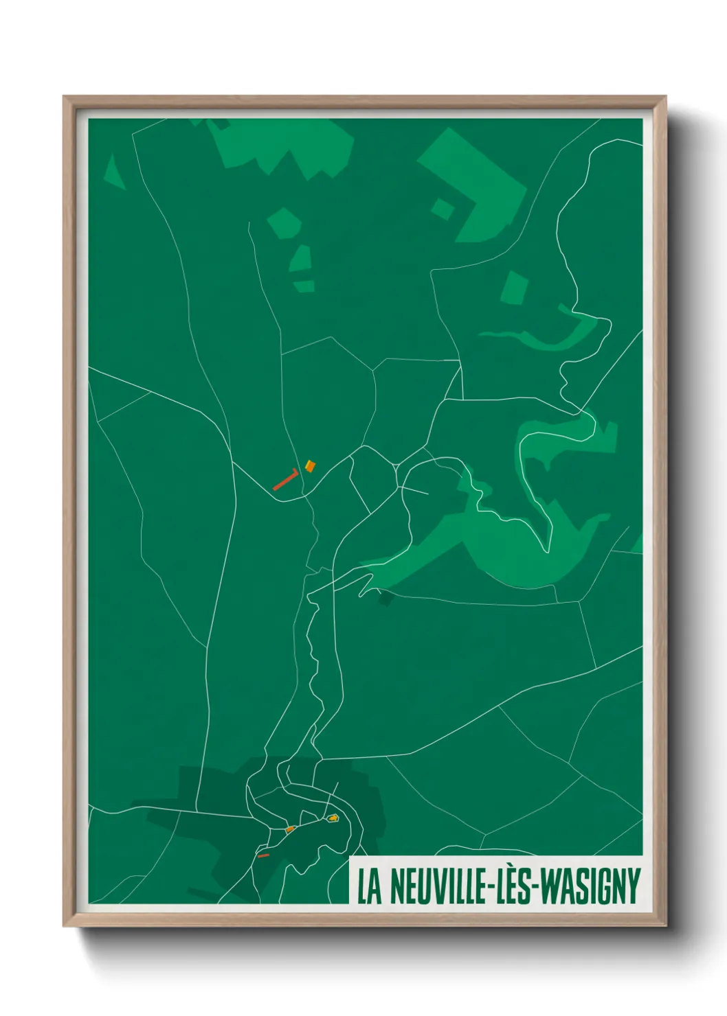 Une affiche de carte sur La Neuville-lès-Wasigny
