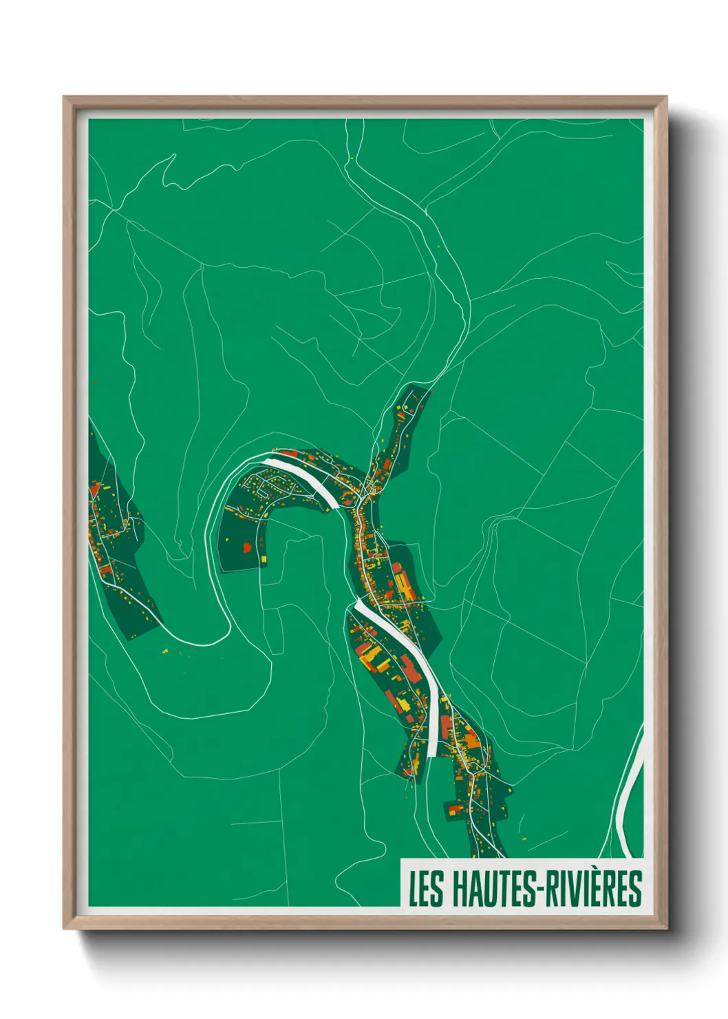 Une affiche de carte sur Les Hautes-Rivières
