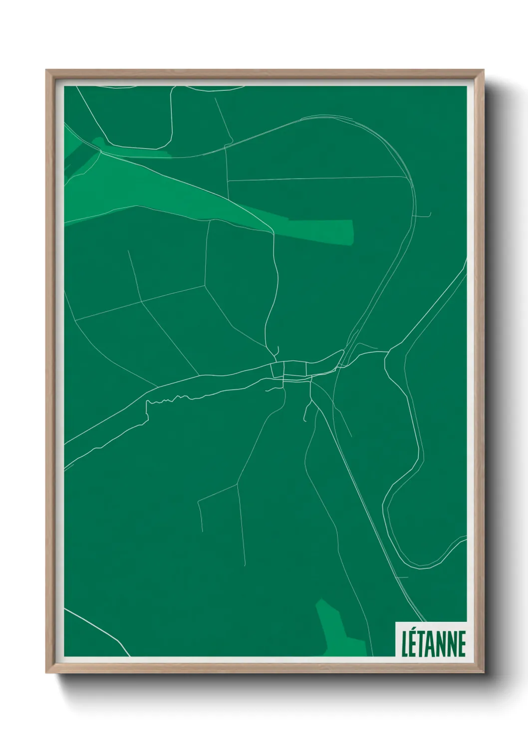 Une affiche de carte sur Létanne