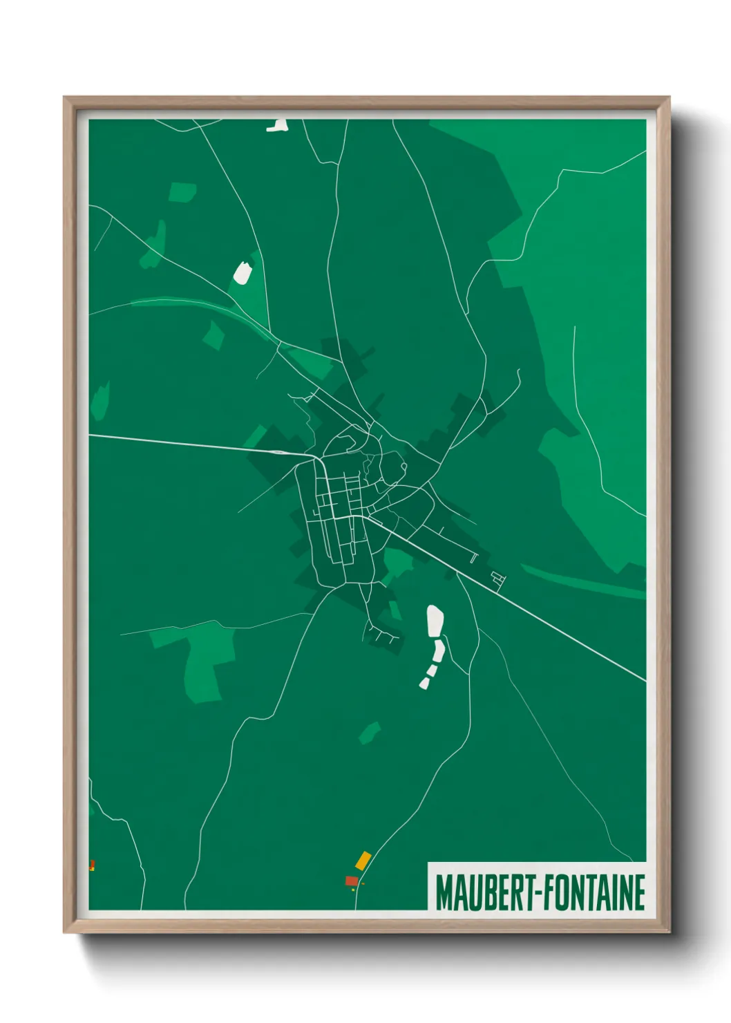 Une affiche de carte sur Maubert-Fontaine