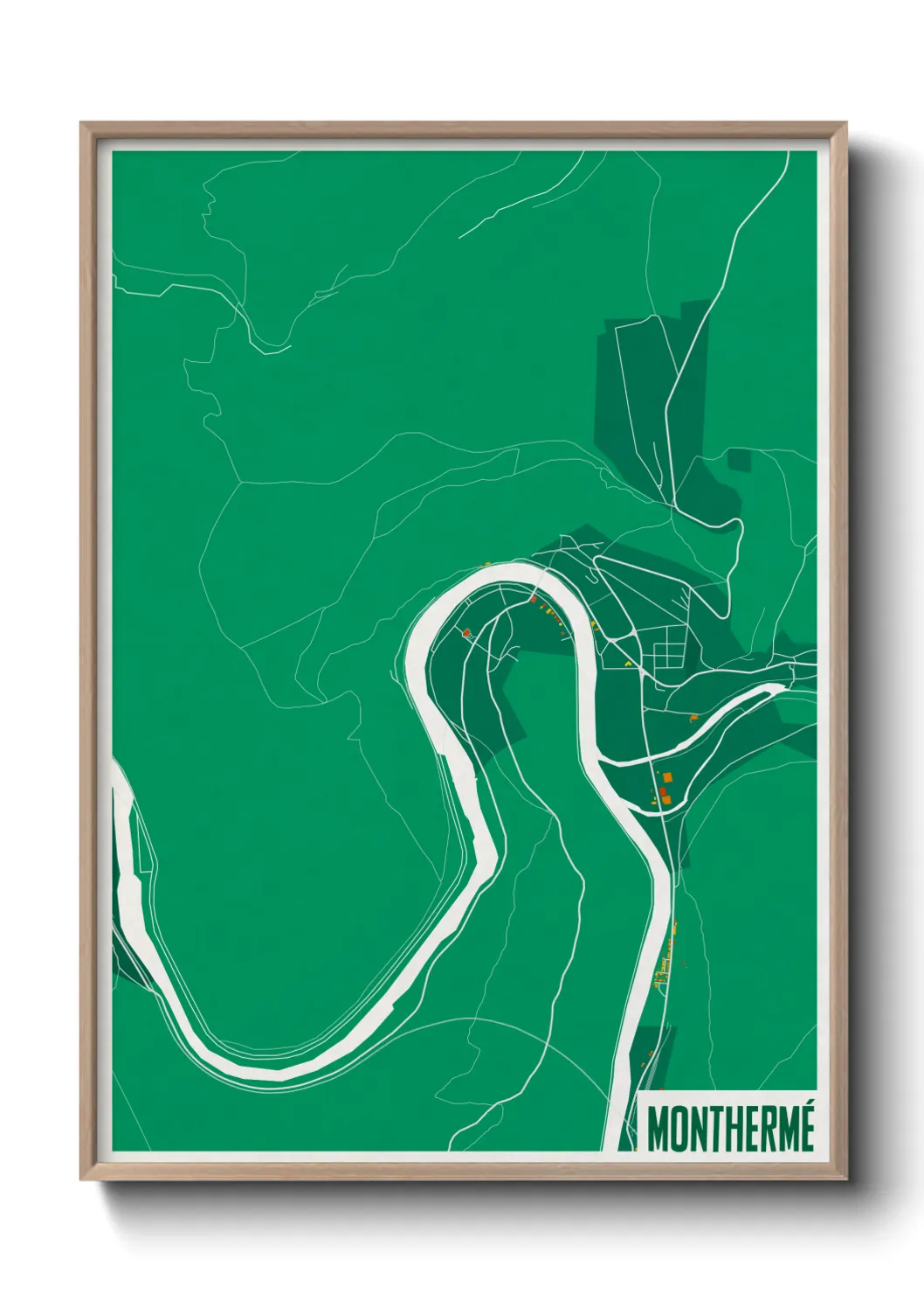 Une affiche de carte sur Monthermé