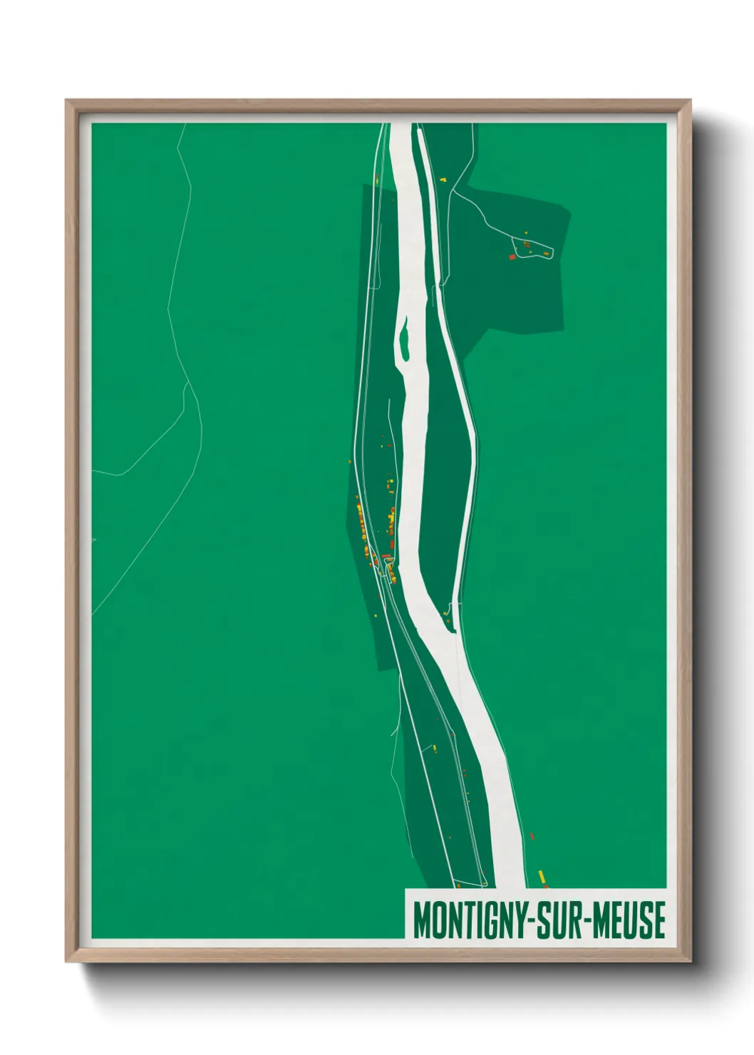 Une affiche de carte sur Montigny-sur-Meuse