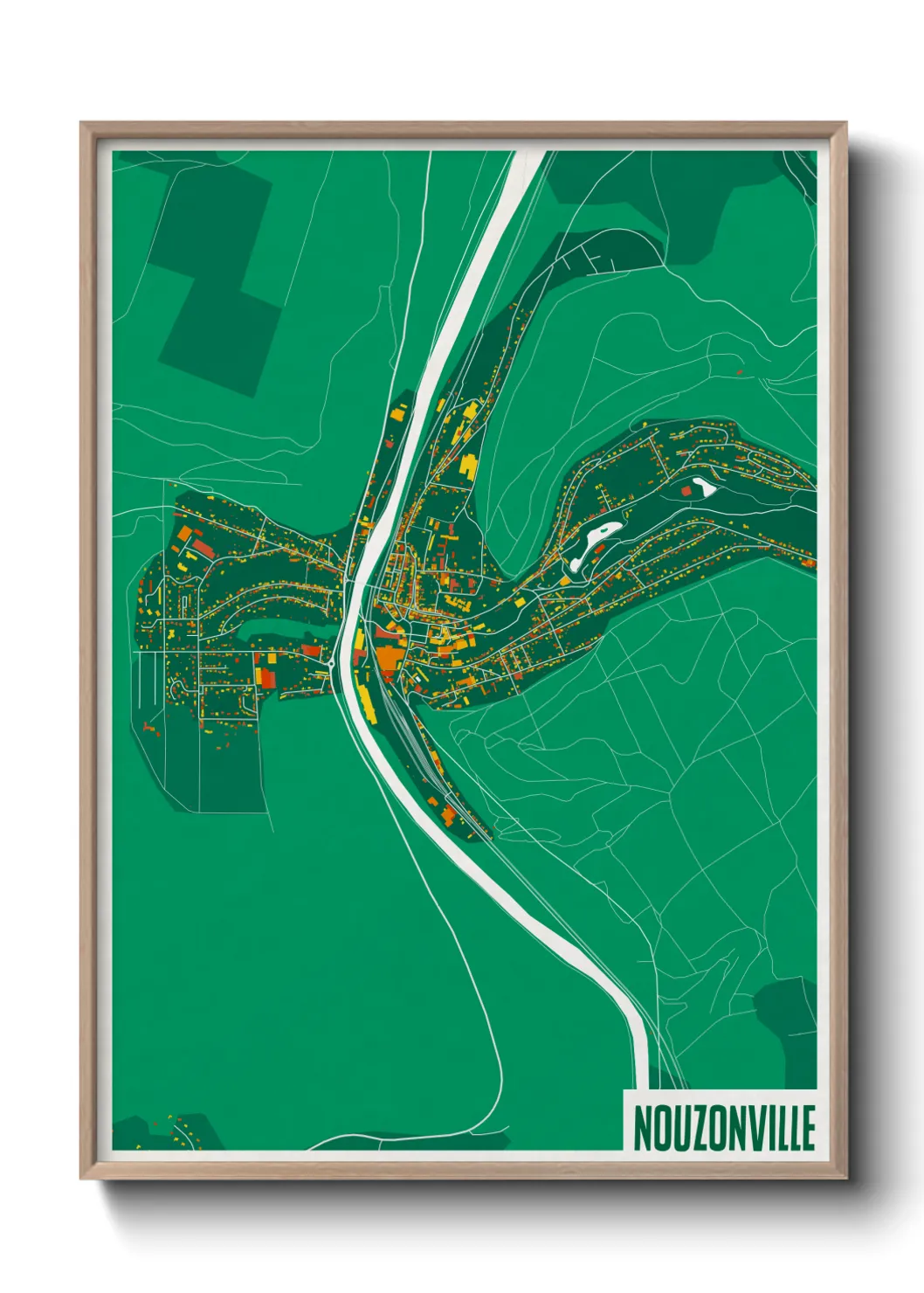 Une affiche de carte sur Nouzonville