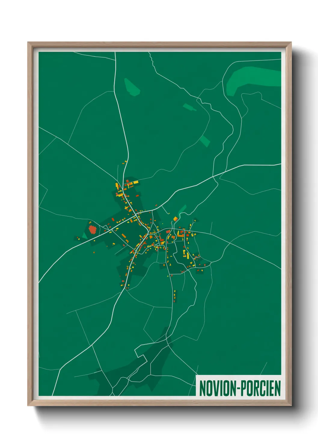 Une affiche de carte sur Novion-Porcien