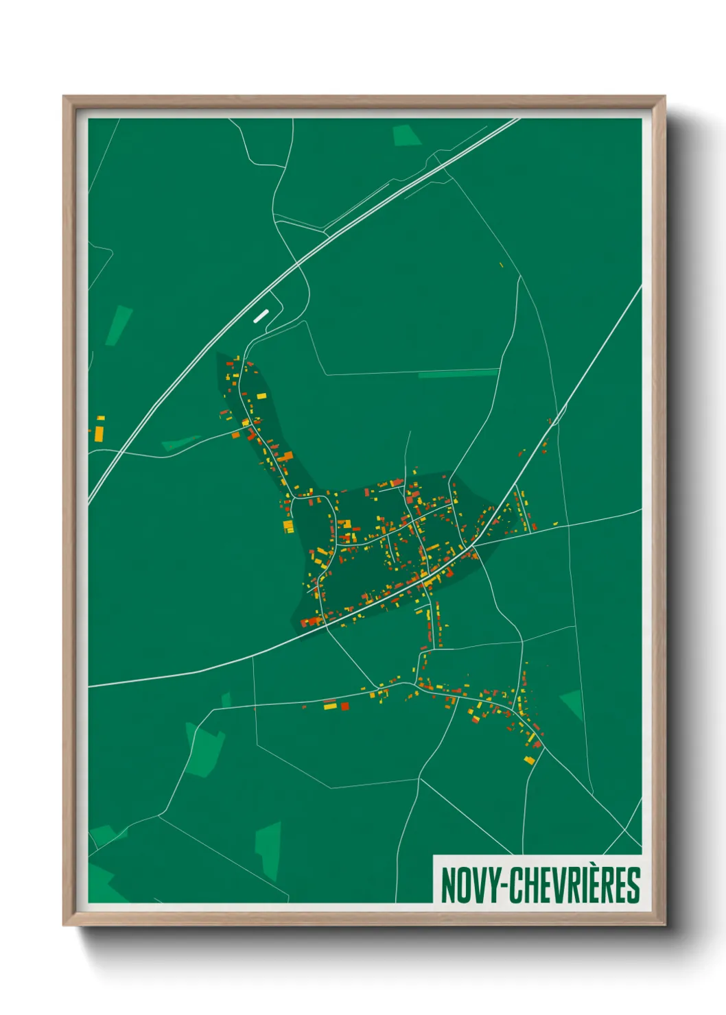 Une affiche de carte sur Novy-Chevrières