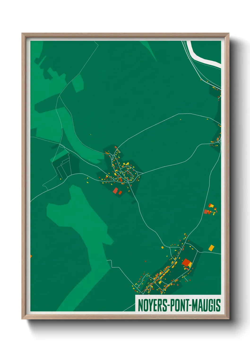 Une affiche de carte sur Noyers-Pont-Maugis
