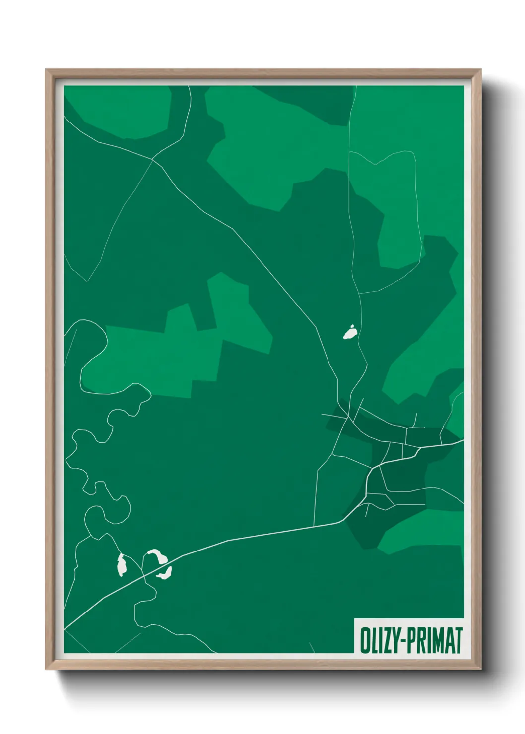 Une affiche de carte sur Olizy-Primat