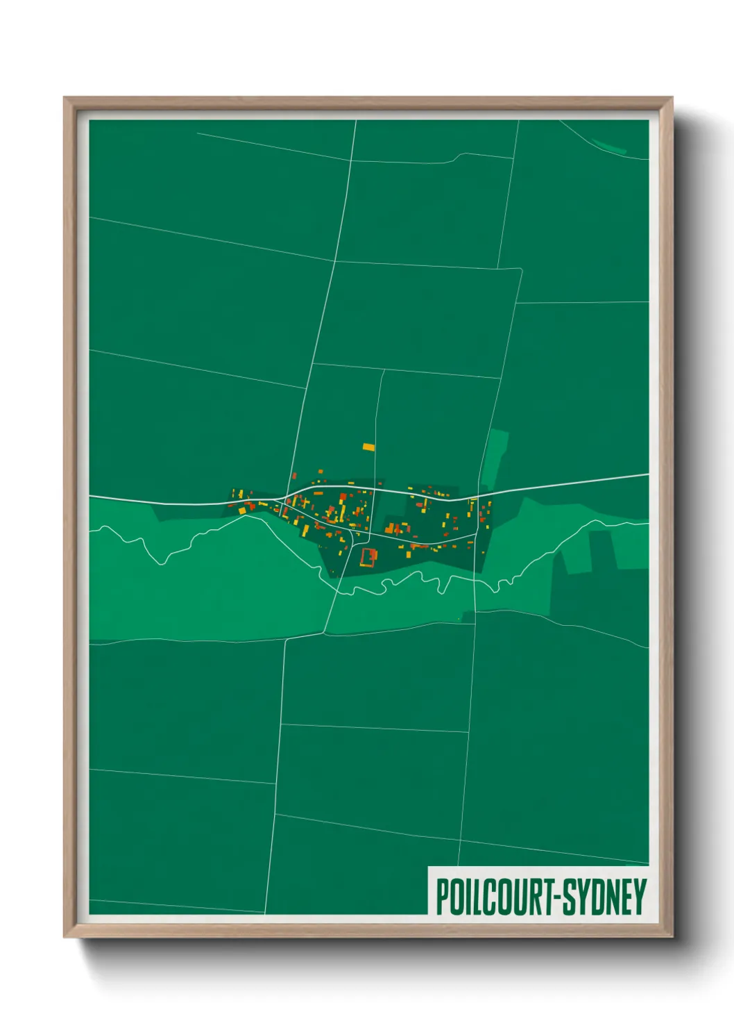 Une affiche de carte sur Poilcourt-Sydney
