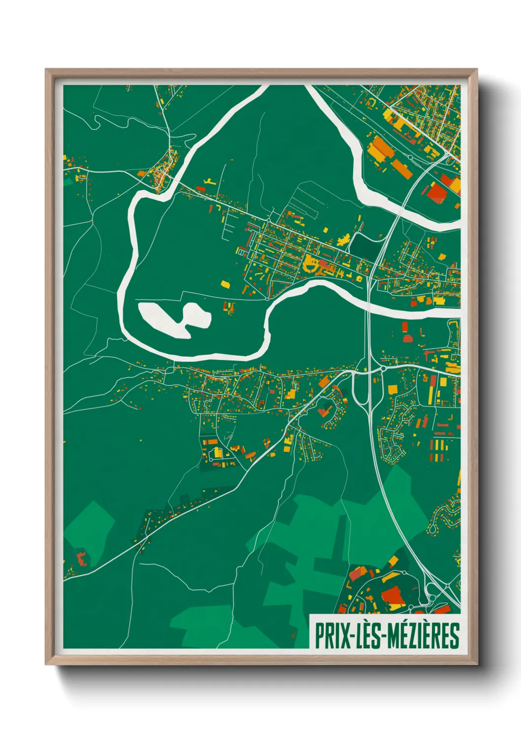 Une affiche de carte sur Prix-lès-Mézières