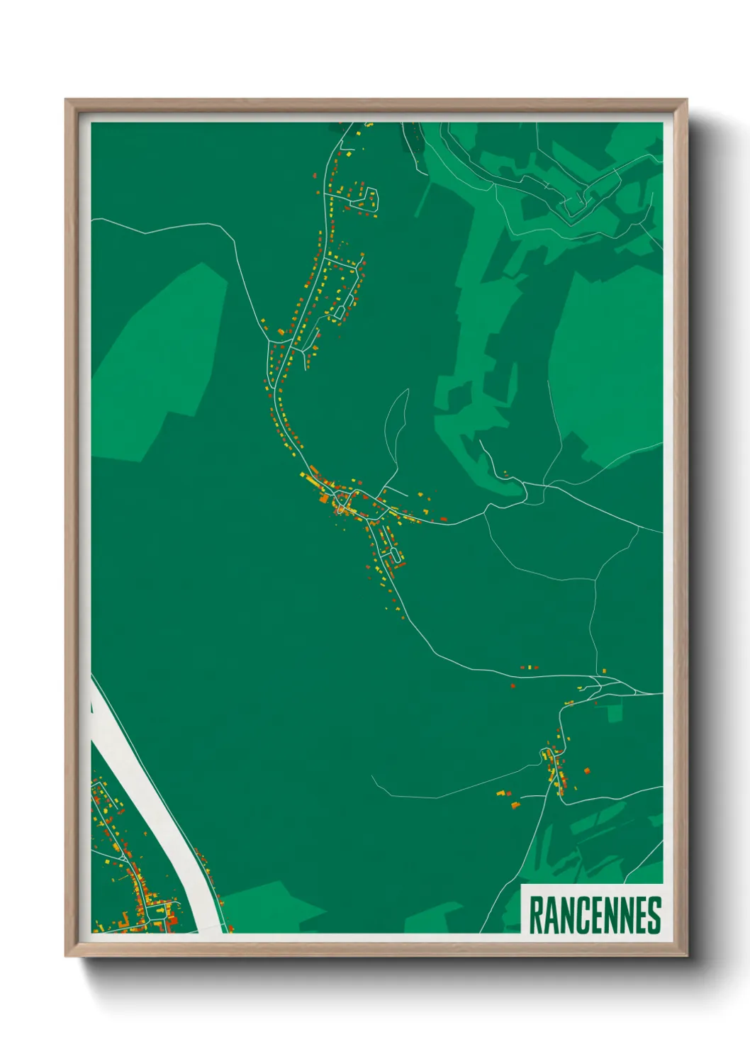 Une affiche de carte sur Rancennes