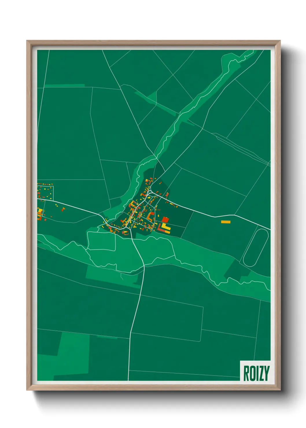 Une affiche de carte sur Roizy