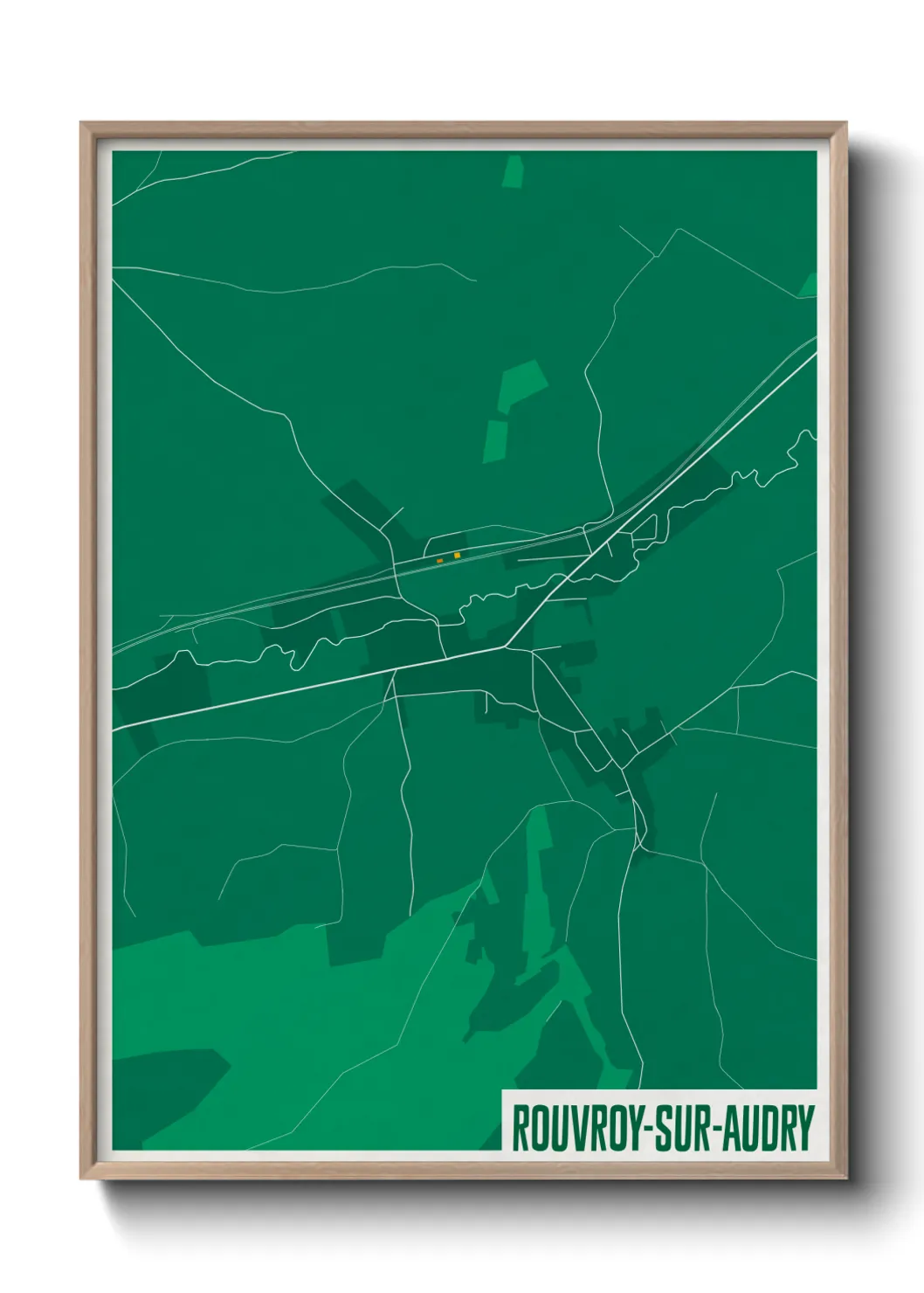 Une affiche de carte sur Rouvroy-sur-Audry