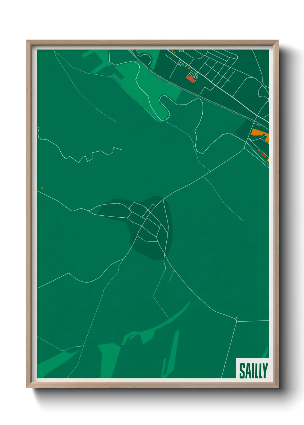 Une affiche de carte sur Sailly