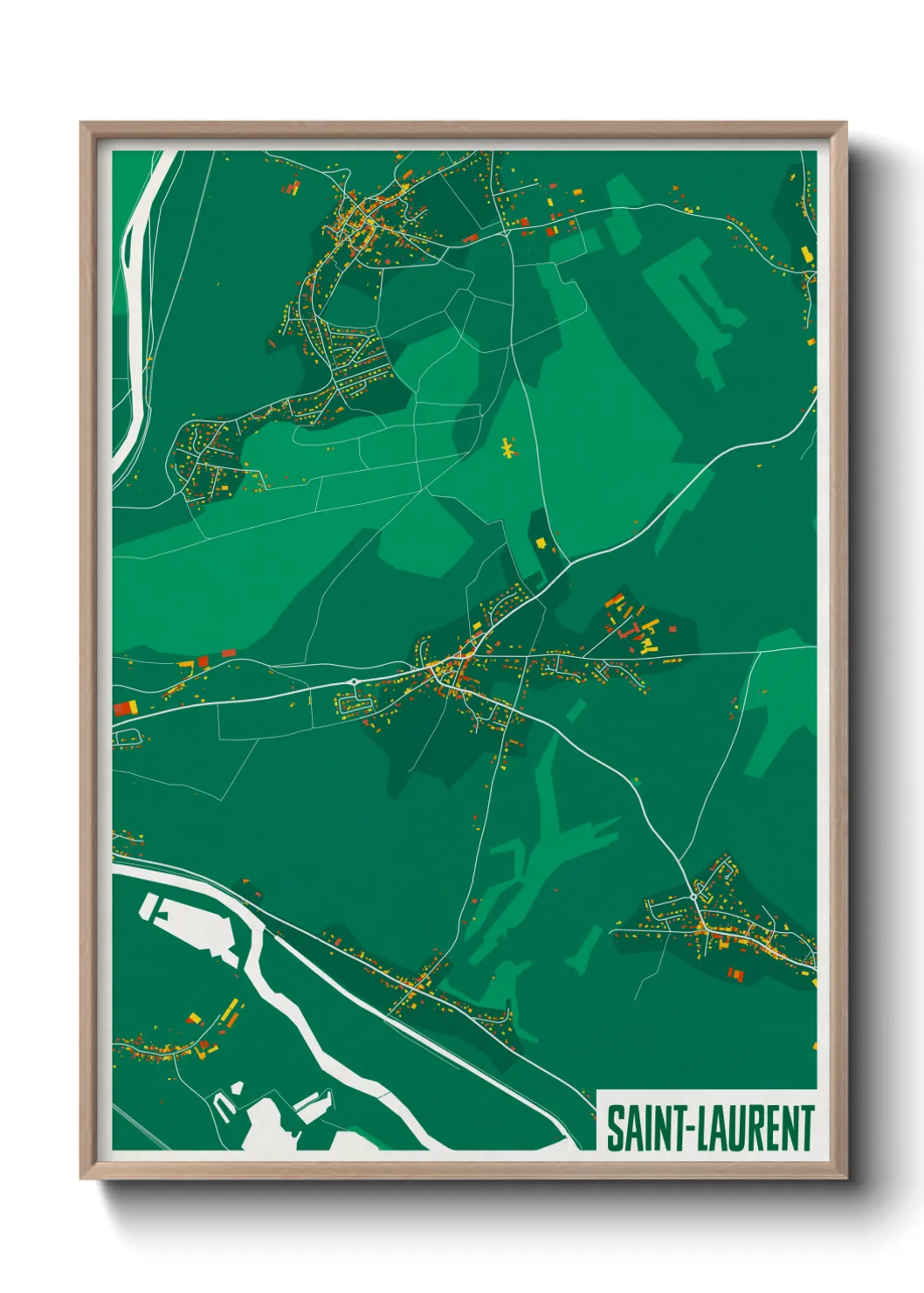 Une affiche de carte sur Saint-Laurent