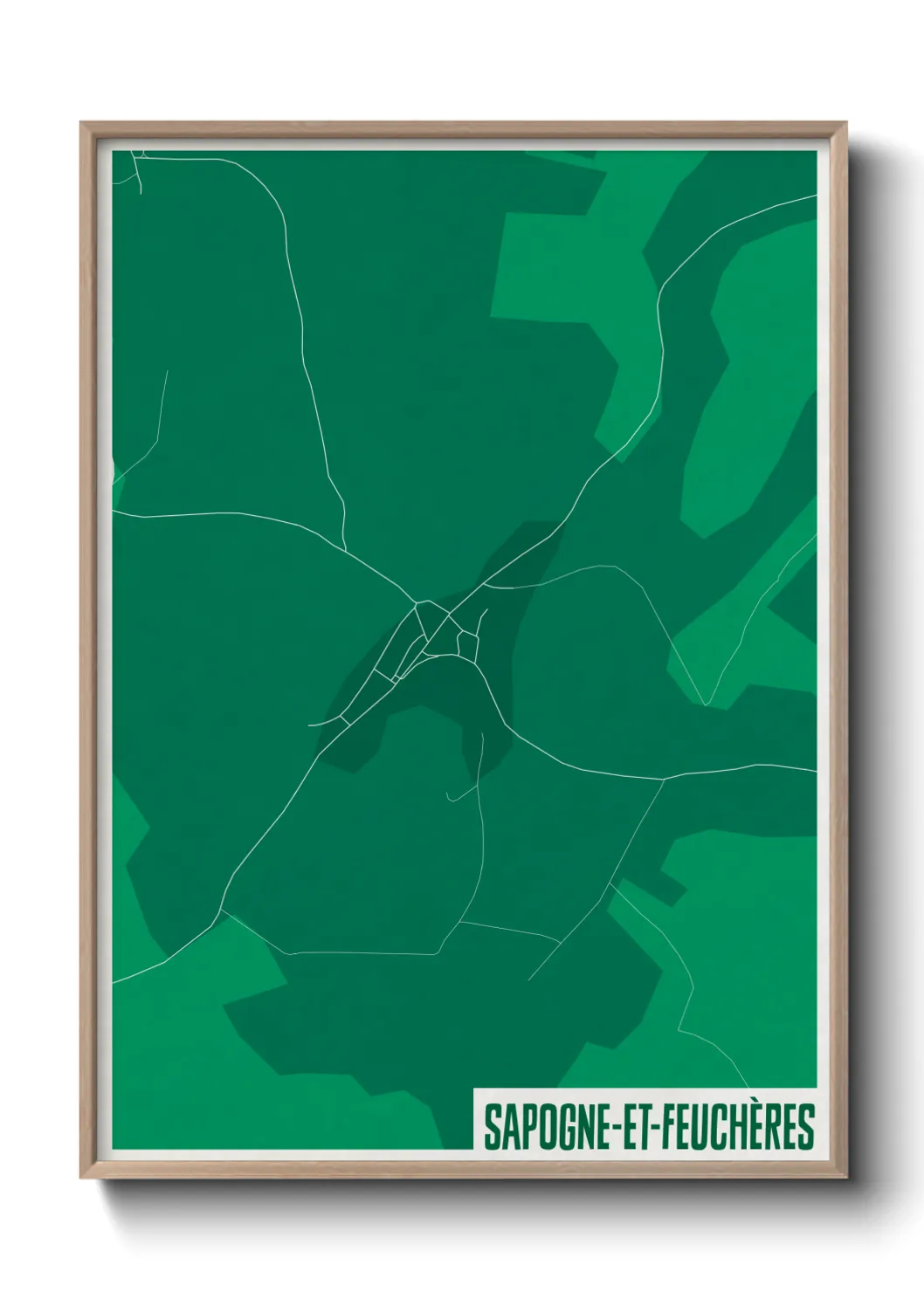 Une affiche de carte sur Sapogne-et-Feuchères