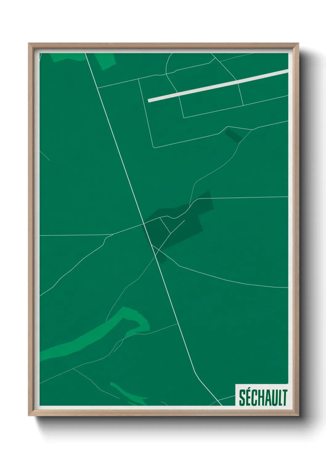 Une affiche de carte sur Séchault