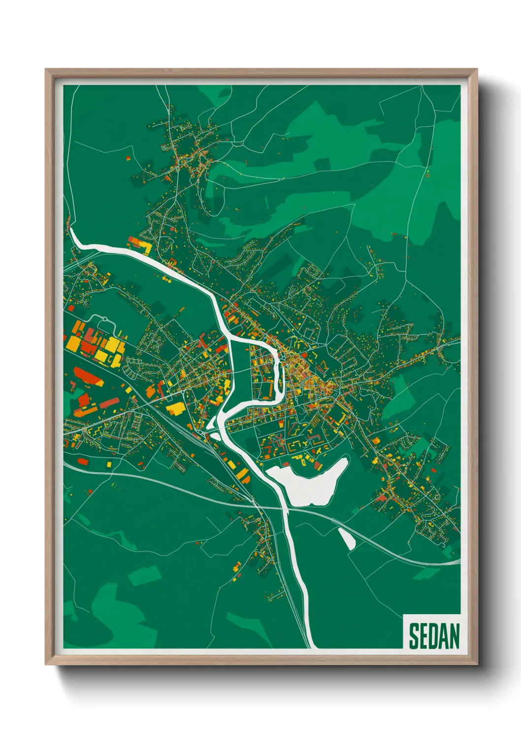 Une affiche de carte sur Sedan