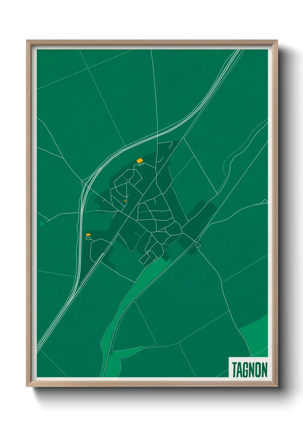 Une affiche de carte sur Tagnon