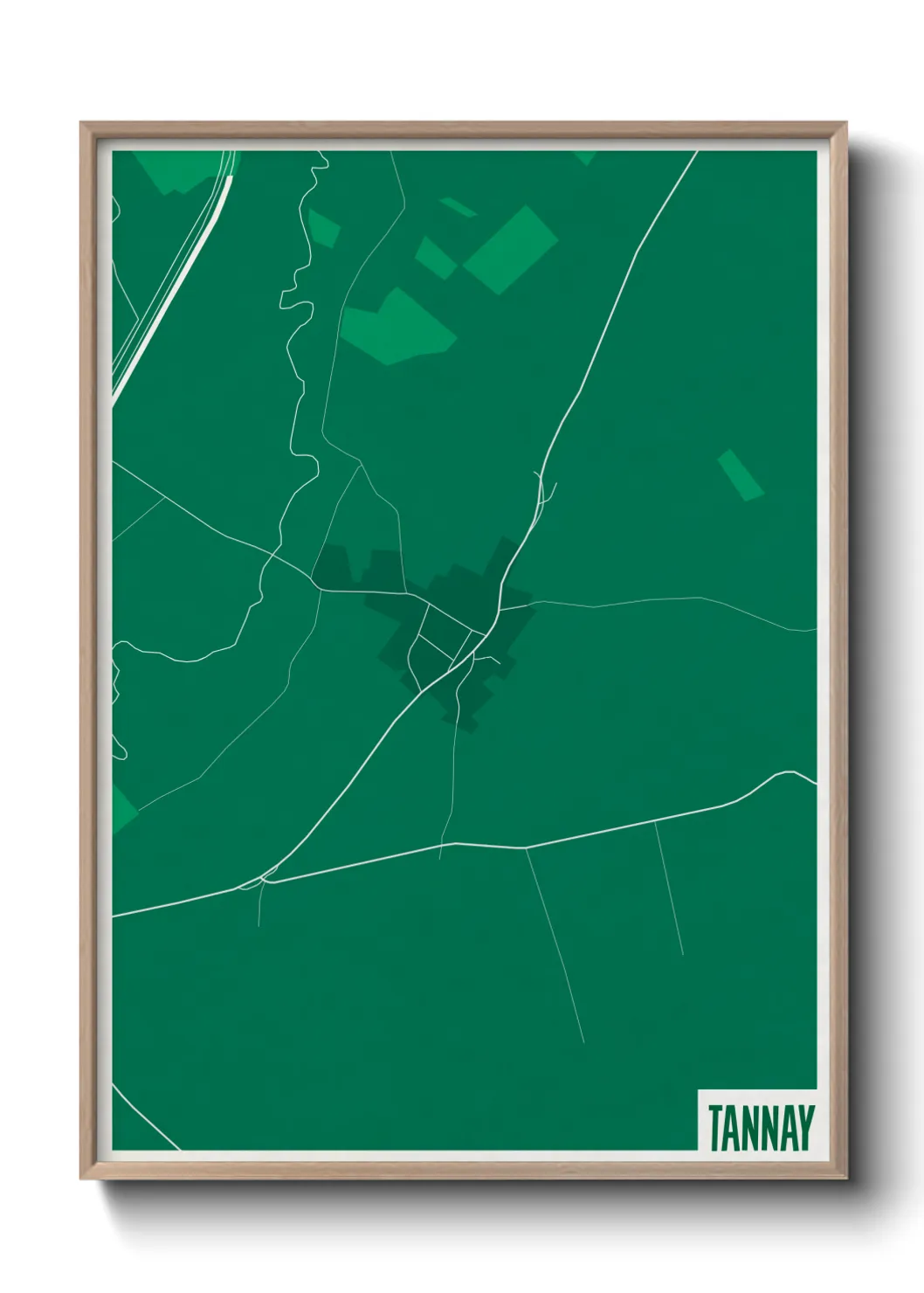 Une affiche de carte sur Tannay