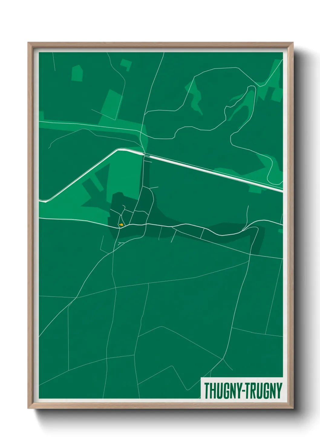 Une affiche de carte sur Thugny-Trugny