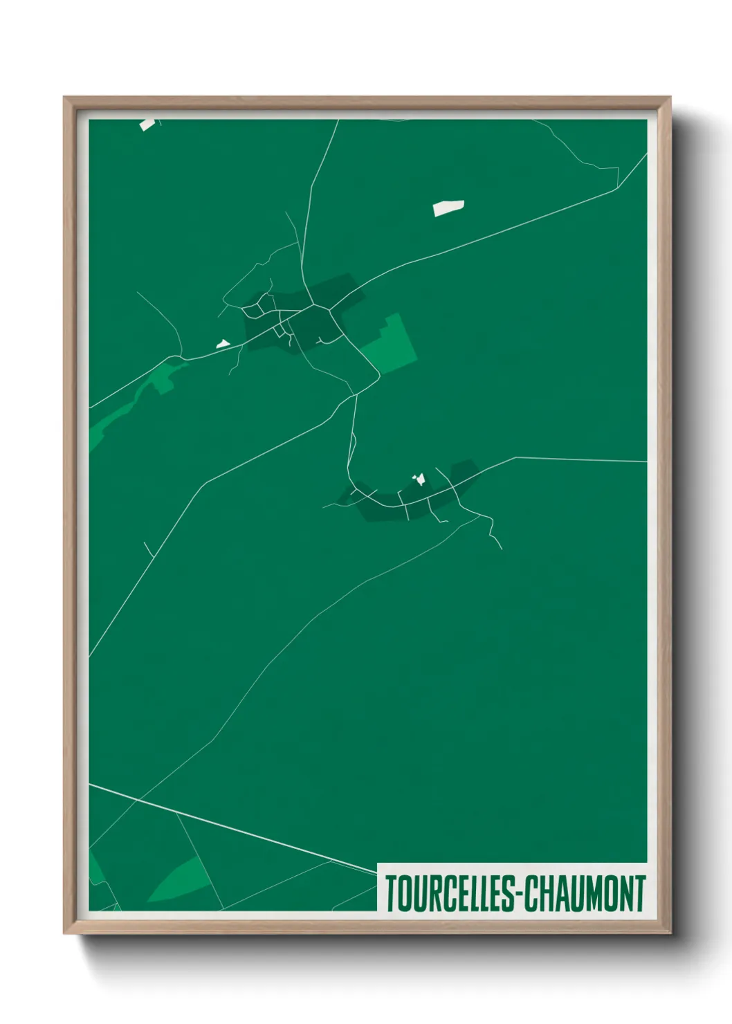 Une affiche de carte sur Tourcelles-Chaumont