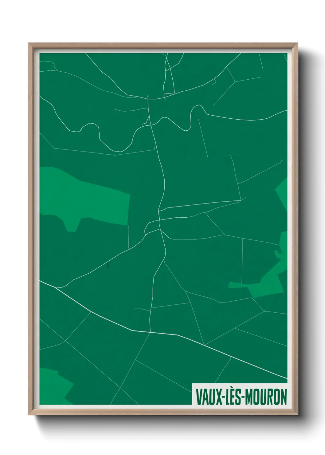 Une affiche de carte sur Vaux-lès-Mouron