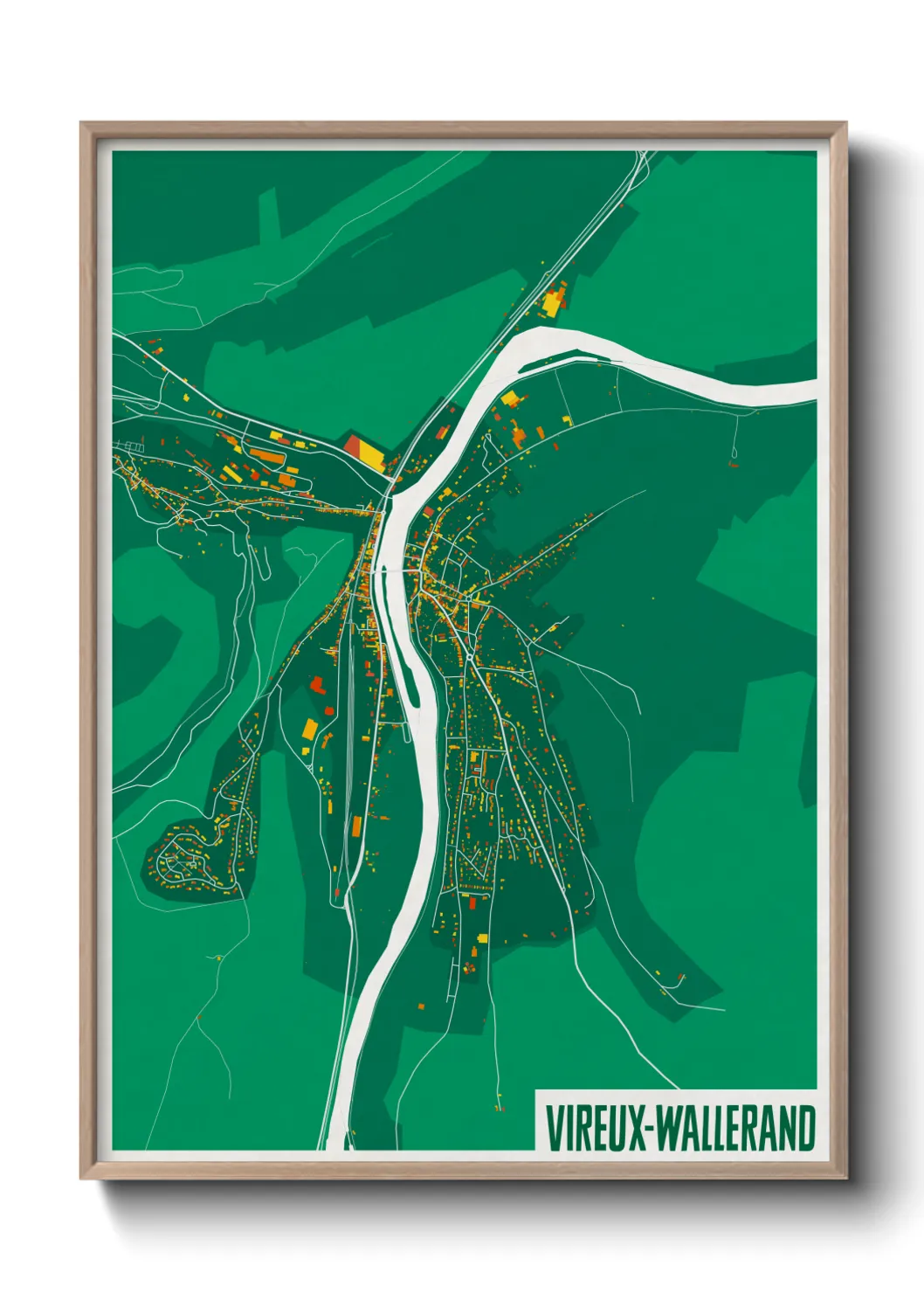 Une affiche de carte sur Vireux-Wallerand