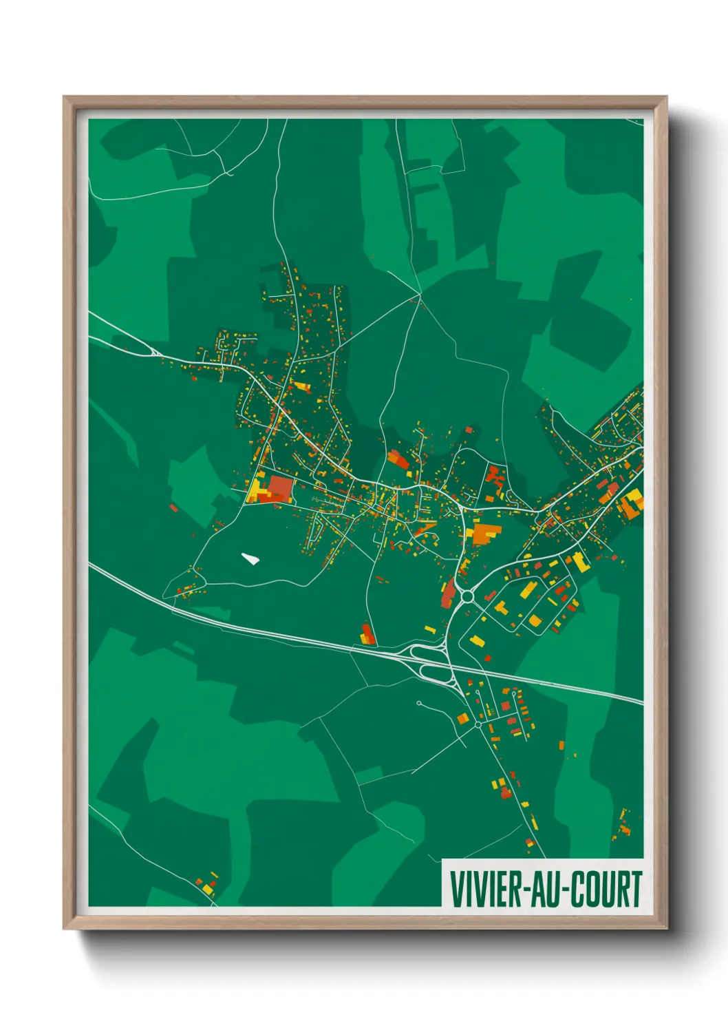 Une affiche de carte sur Vivier-au-Court