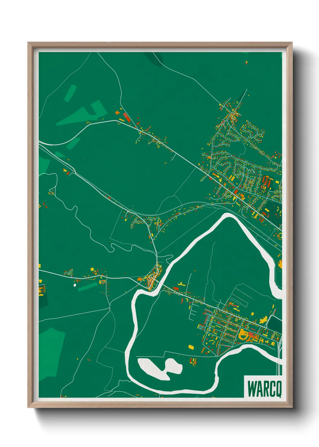 Une affiche de carte sur Warcq