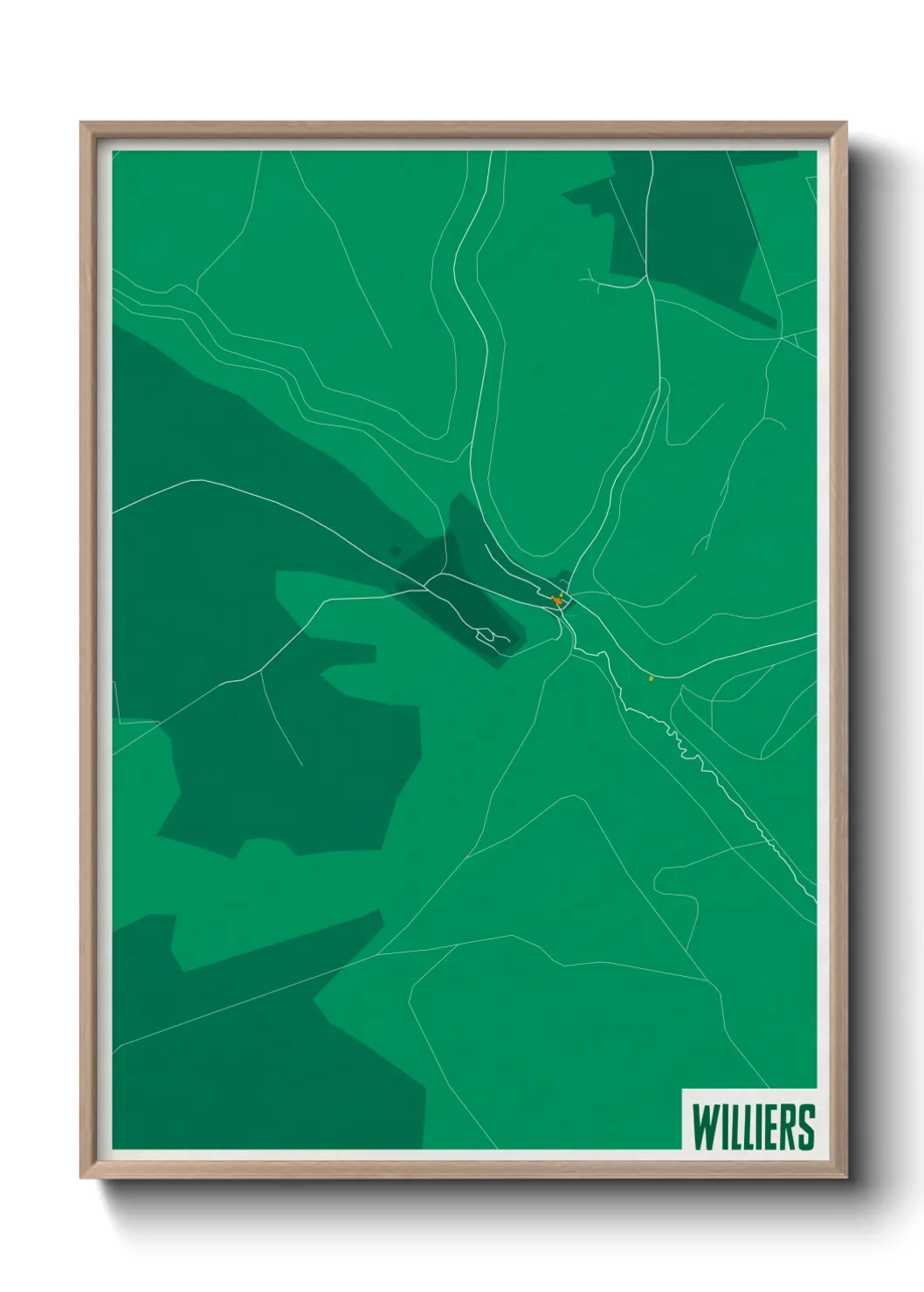 Une affiche de carte sur Williers