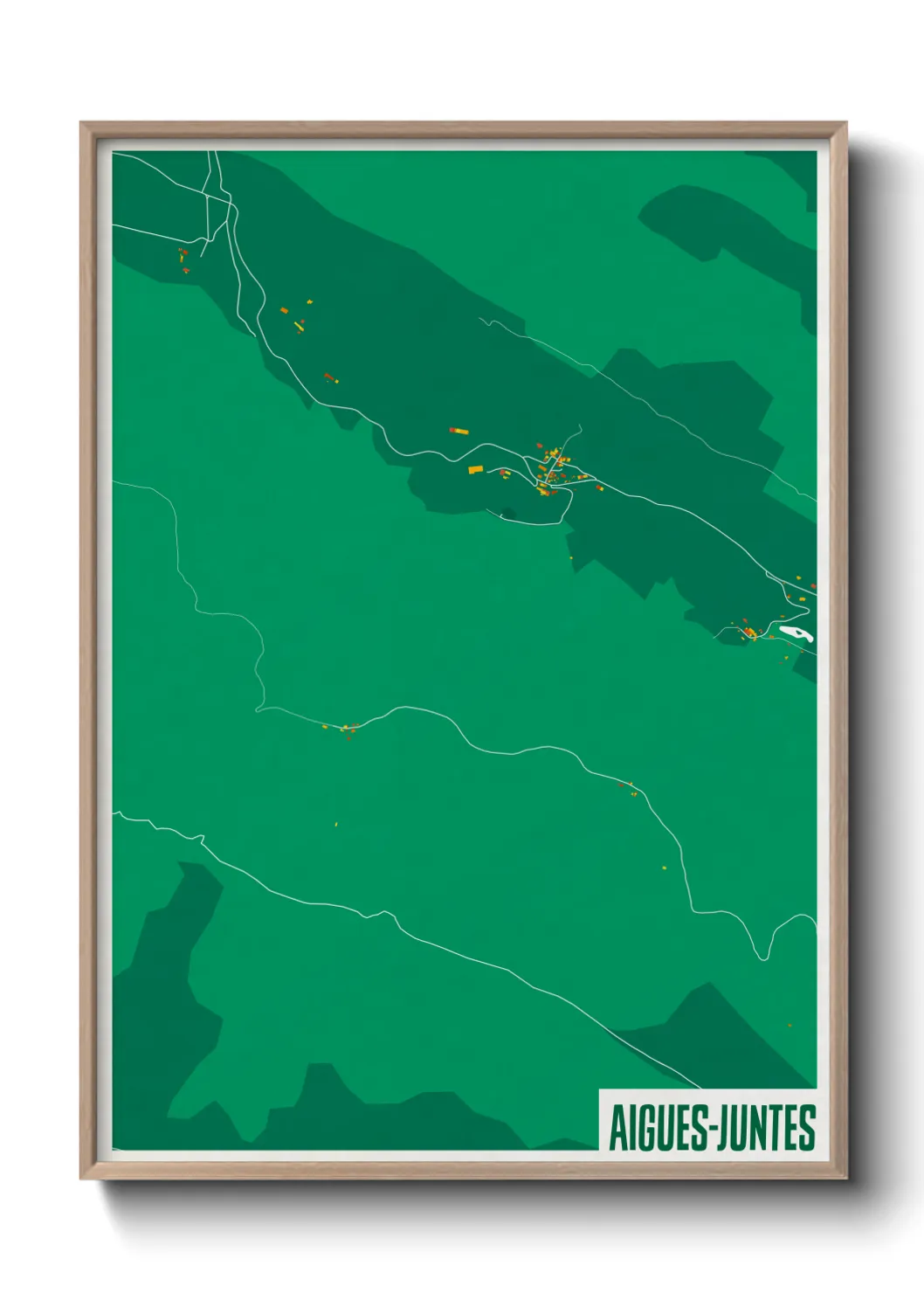 Une affiche de carte sur Aigues-Juntes