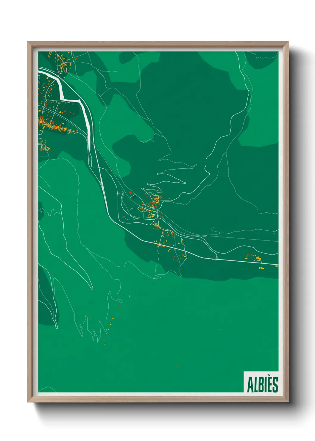 Une affiche de carte sur Albiès