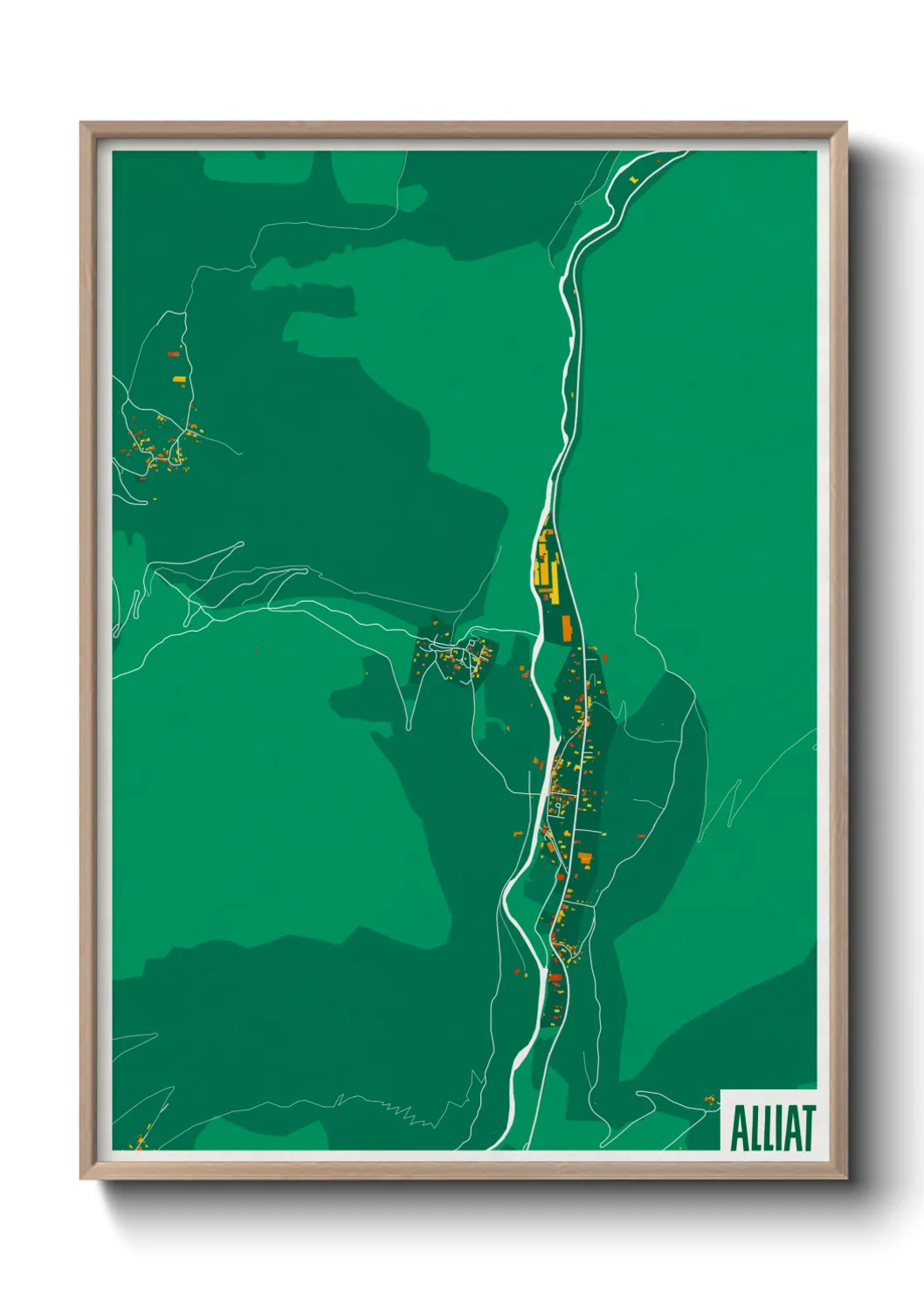 Une affiche de carte sur Alliat