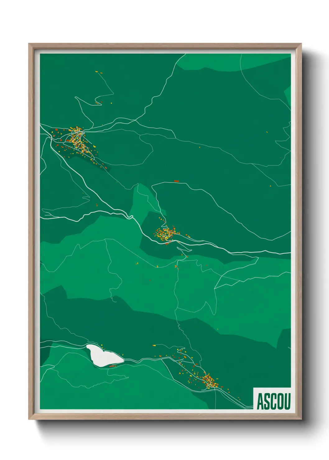 Une affiche de carte sur Ascou