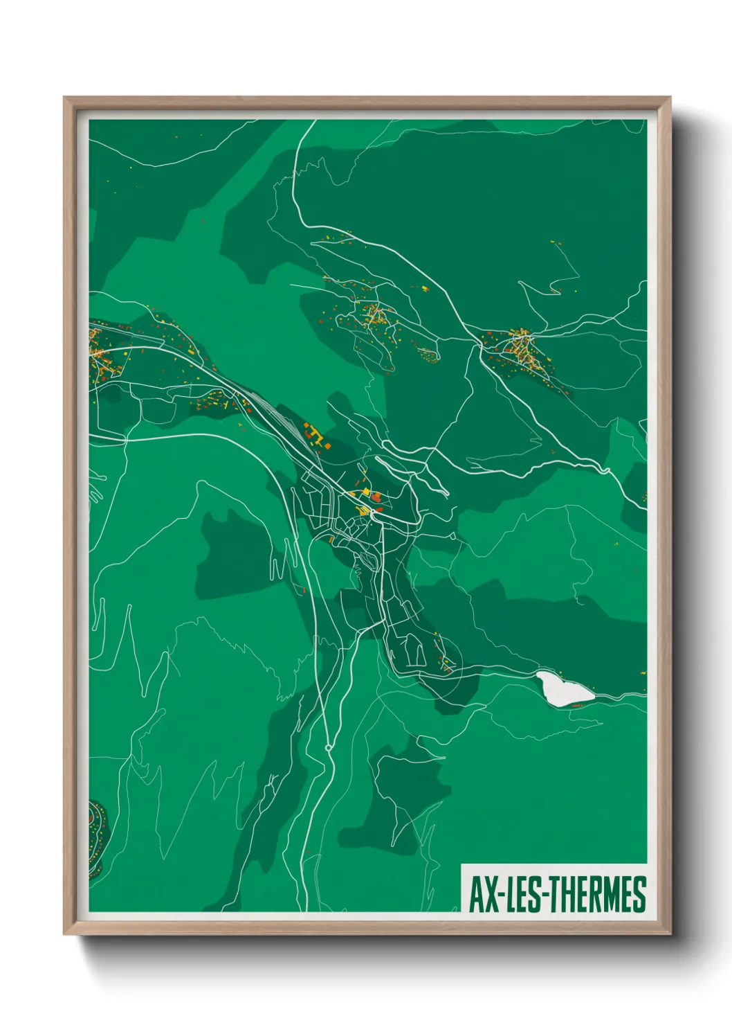 Une affiche de carte sur Ax-les-Thermes