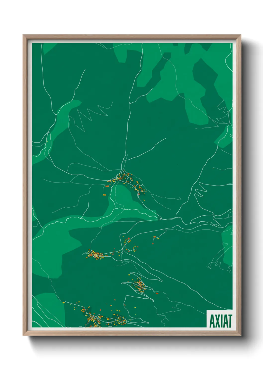 Une affiche de carte sur Axiat