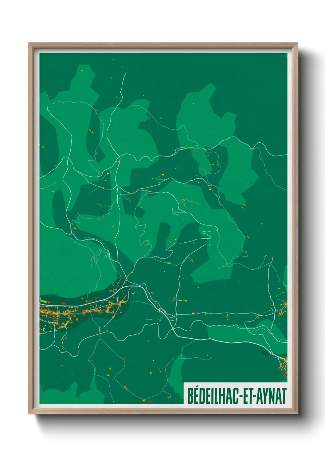 Une affiche de carte sur Bédeilhac-et-Aynat