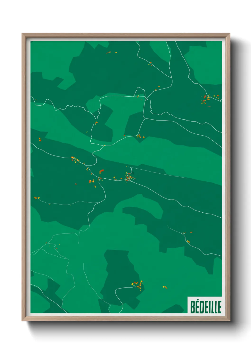 Une affiche de carte sur Bédeille
