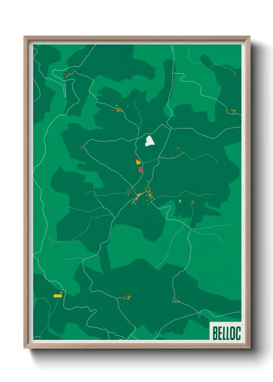 Une affiche de carte sur Belloc