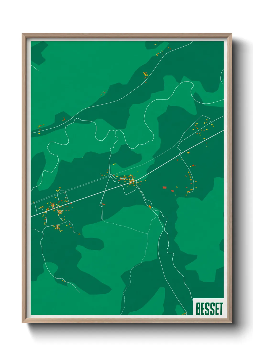 Une affiche de carte sur Besset