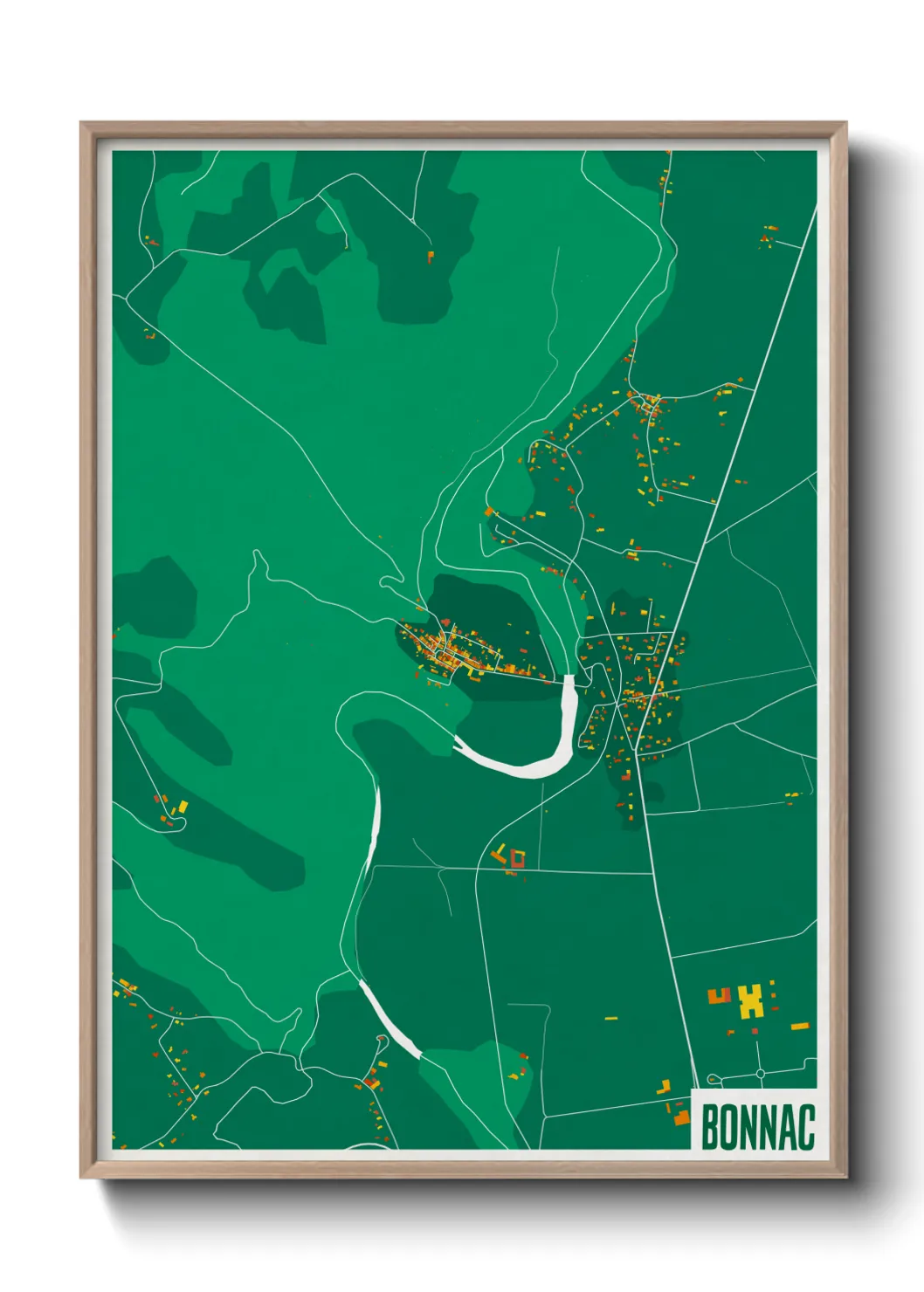 Une affiche de carte sur Bonnac