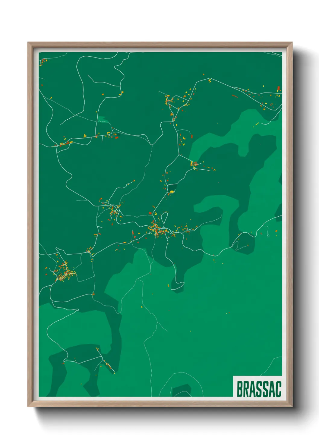 Une affiche de carte sur Brassac