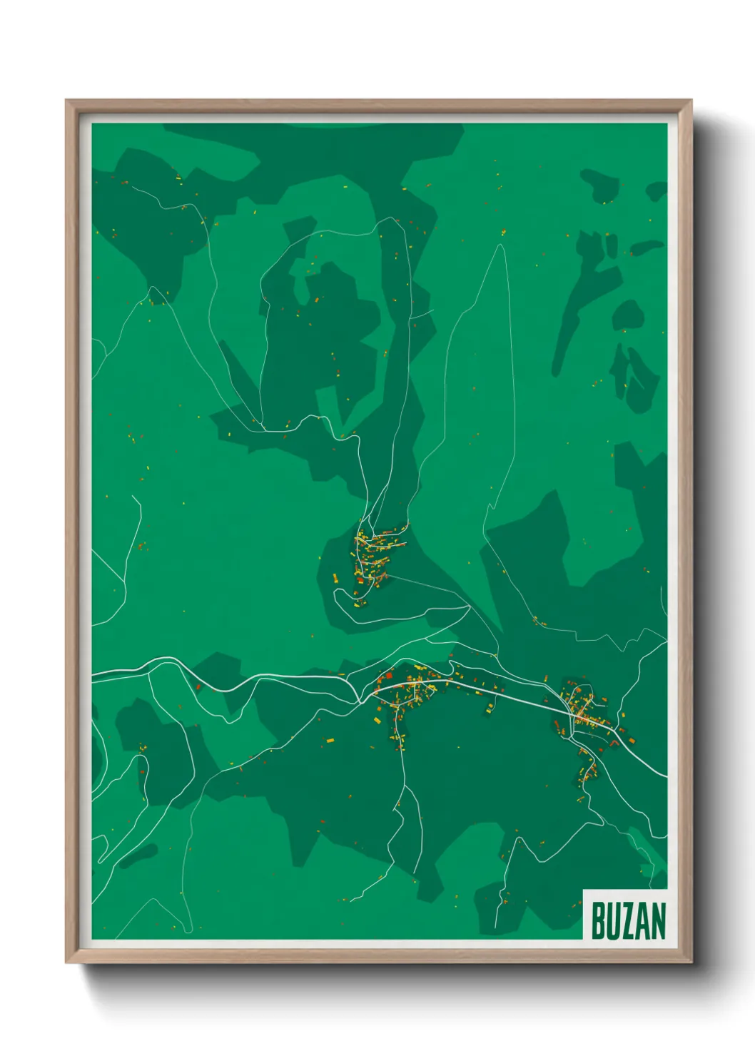 Une affiche de carte sur Buzan