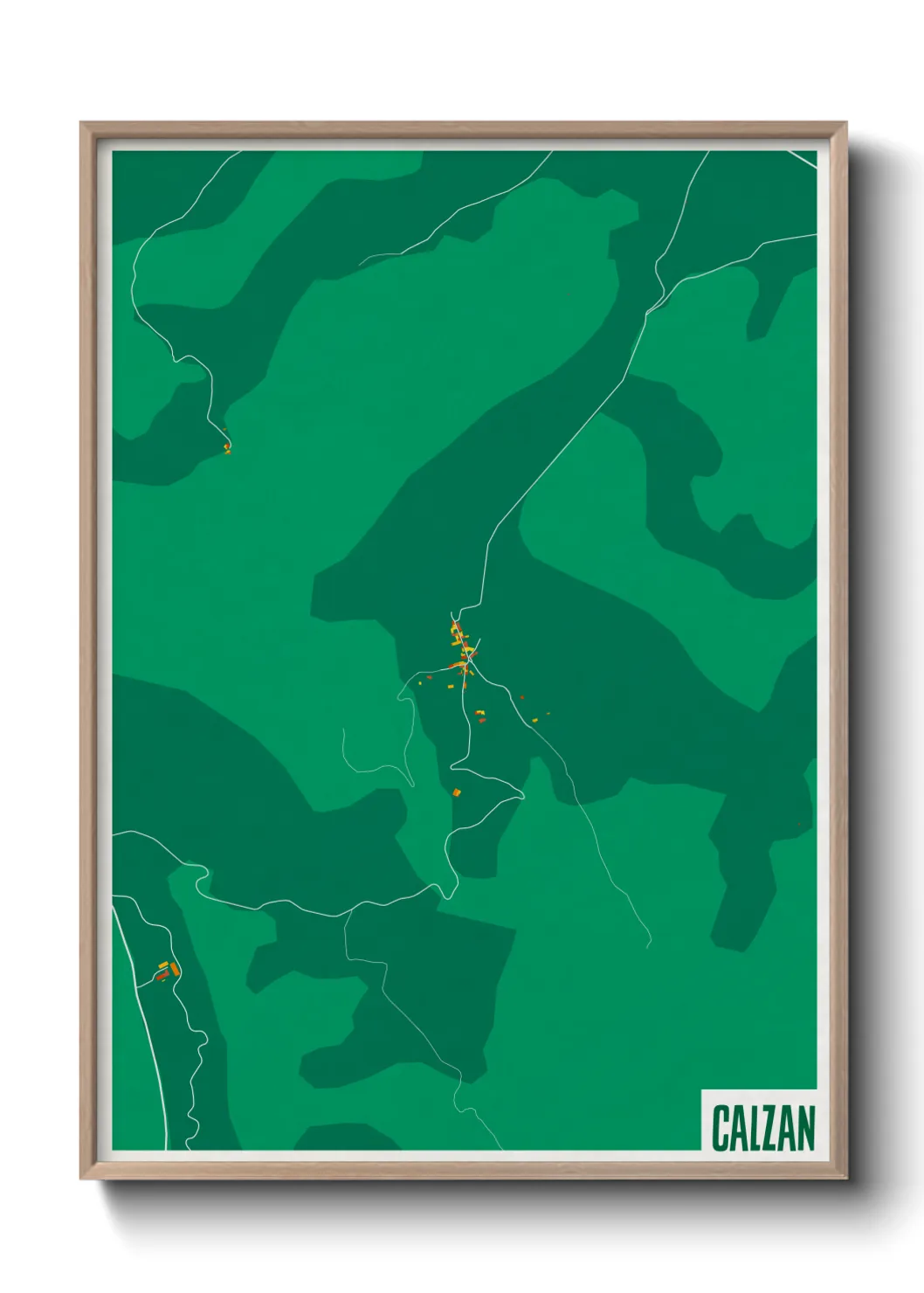 Une affiche de carte sur Calzan