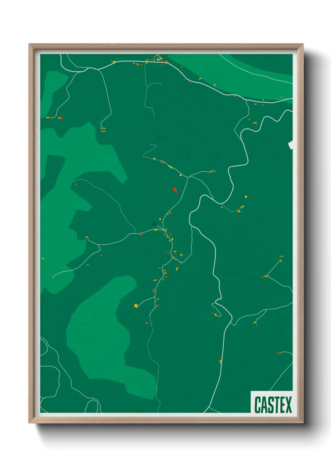 Une affiche de carte sur Castex
